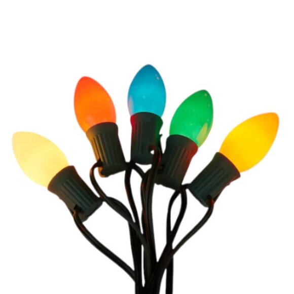 2 Sets x 25ct Multi-Color Ceramic C9 Lights 24ft New! Old School Vintage Retro - Picture 8 of 10